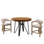 Beige / Nero / Marrone – Set Bar in Bouclé Altezza Bancone, 3 Pezzi (2 Posti)