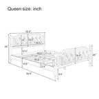 Letto a piattaforma imbottito con testiera in bianco antico – Queen, ospita 1-2 persone