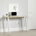Scrivania singola per computer in rovere bianco e sbiancato – Stile scandinavo