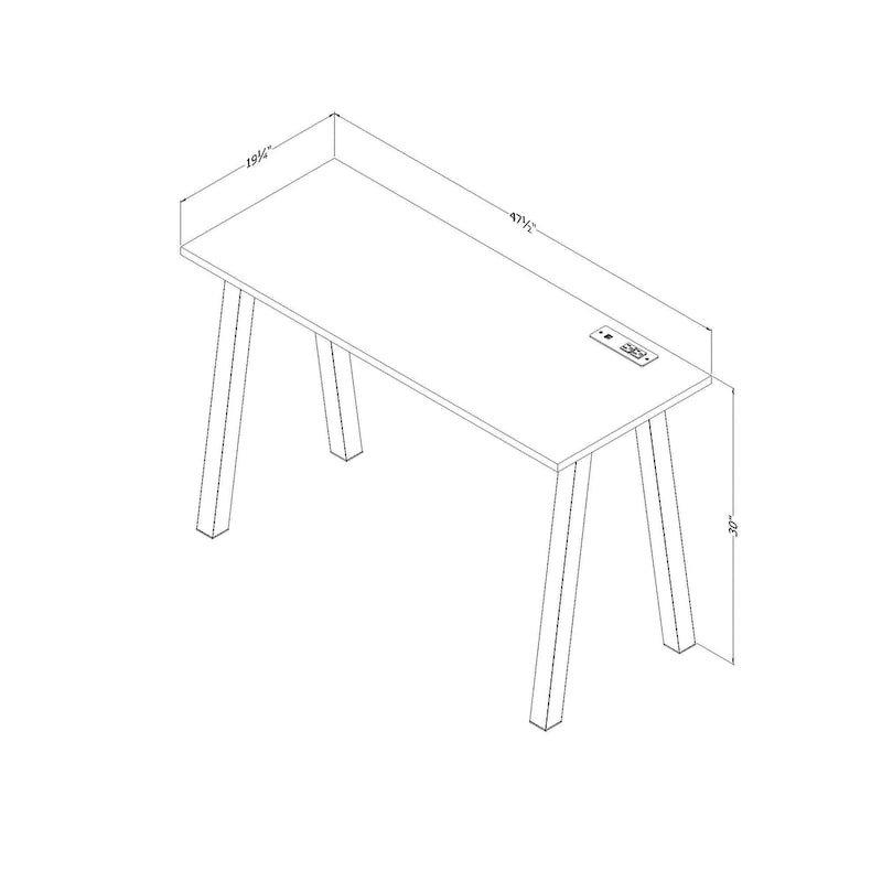 Scrivania singola per computer in rovere bianco e sbiancato – Stile scandinavo