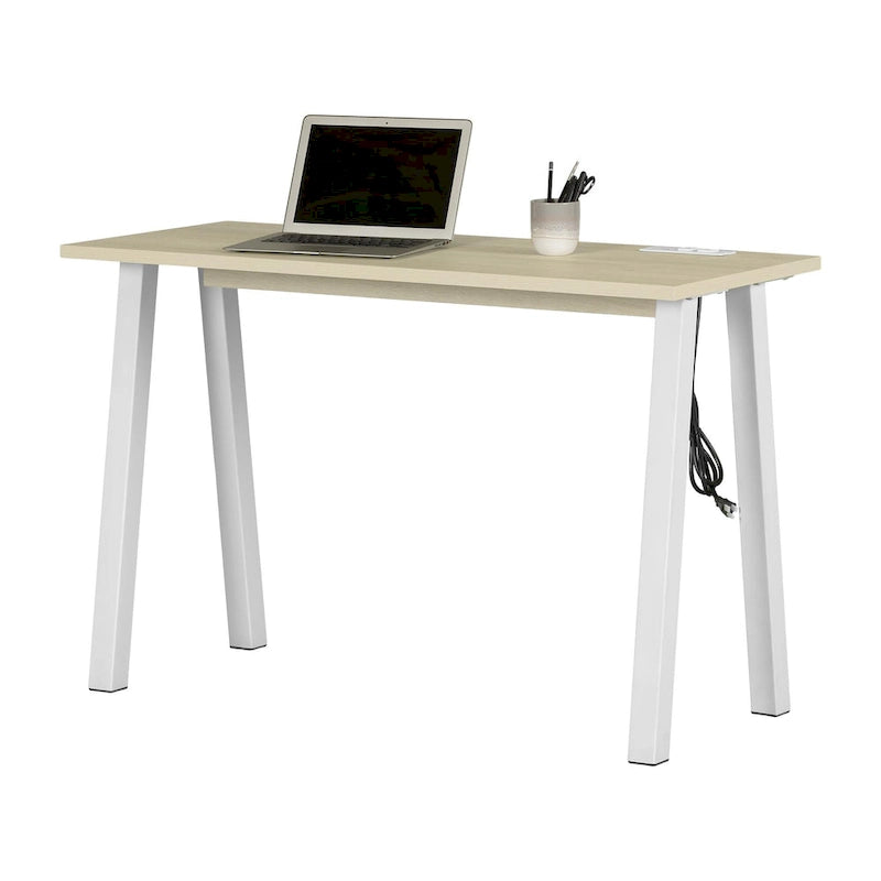 Scrivania singola per computer in rovere bianco e sbiancato – Stile scandinavo