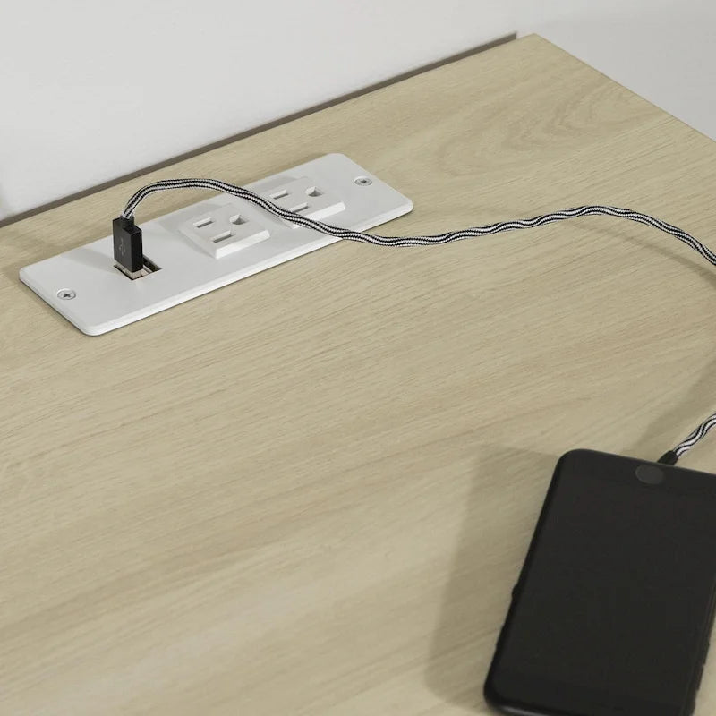 Scrivania singola per computer in rovere bianco e sbiancato – Stile scandinavo