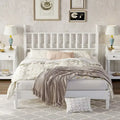 Letto matrimoniale Queen size con testiera a forma di zucca – Struttura in legno, 2 posti (Bianco / Noce / Naturale)