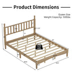 Letto matrimoniale Queen size con testiera a forma di zucca – Struttura in legno, 2 posti (Bianco / Noce / Naturale)