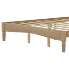 Letto matrimoniale Queen size con testiera a forma di zucca – Struttura in legno, 2 posti (Bianco / Noce / Naturale)