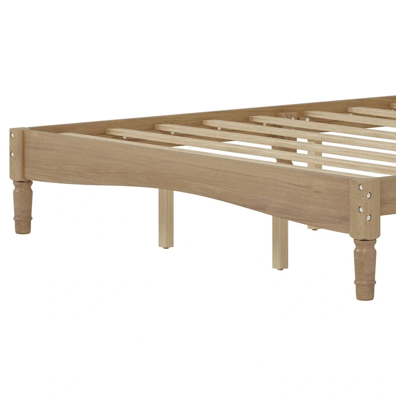 Letto matrimoniale Queen size con testiera a forma di zucca – Struttura in legno, 2 posti (Bianco / Noce / Naturale)