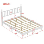 Letto matrimoniale Queen size con testiera a forma di zucca – Struttura in legno, 2 posti (Bianco / Noce / Naturale)