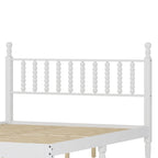 Letto matrimoniale Queen size con testiera a forma di zucca – Struttura in legno, 2 posti (Bianco / Noce / Naturale)