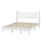 Letto matrimoniale Queen size con testiera a forma di zucca – Struttura in legno, 2 posti (Bianco / Noce / Naturale)