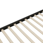 Letto a piattaforma Queen nero con testiera in rattan, 2 cassetti, adatto per 2