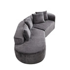 Divano sezionale profondo in ciniglia con 4 cuscini | Beige / Verde / Grigio / Nero | Posti a sedere 4-5