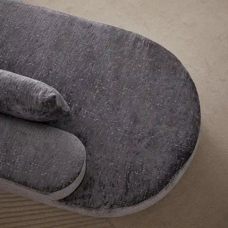 Divano sezionale profondo in ciniglia con 4 cuscini | Beige / Verde / Grigio / Nero | Posti a sedere 4-5