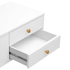 Mobile Porta TV Moderno Bianco con 4 Cassetti e Ante – 178 cm L, Adatto per TV fino a 75"