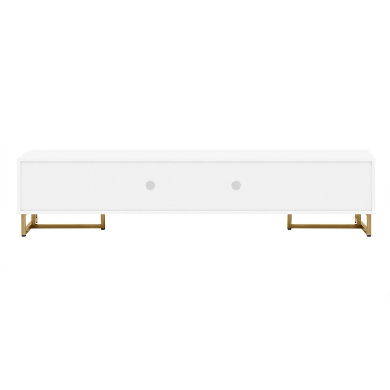 Mobile Porta TV Moderno Bianco con 4 Cassetti e Ante – 178 cm L, Adatto per TV fino a 75"