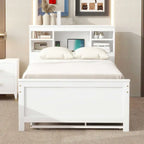 Letto a Piattaforma Grigio / Bianco con 3 Cassetti e Letto Estraibile — Piazza e Mezza + Singolo, per 2 Persone