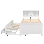 Letto a Piattaforma Grigio / Bianco con 3 Cassetti e Letto Estraibile — Piazza e Mezza + Singolo, per 2 Persone