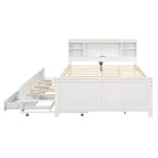 Letto a Piattaforma Grigio / Bianco con 3 Cassetti e Letto Estraibile — Piazza e Mezza + Singolo, per 2 Persone