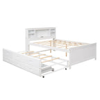 Letto a Piattaforma Grigio / Bianco con 3 Cassetti e Letto Estraibile — Piazza e Mezza + Singolo, per 2 Persone