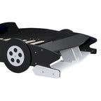Struttura letto per bambini in stile auto da corsa, colore rosso/blu/nero, con sponda di protezione, misura matrimoniale, per 1 persona