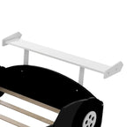 Struttura letto per bambini in stile auto da corsa, colore rosso/blu/nero, con sponda di protezione, misura matrimoniale, per 1 persona