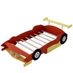 Struttura letto per bambini in stile auto da corsa, colore rosso/blu/nero, con sponda di protezione, misura matrimoniale, per 1 persona