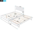 Letto a piattaforma bianco matrimoniale+singolo con letto estraibile regolabile – 2 posti letto