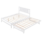 Letto a piattaforma bianco matrimoniale+singolo con letto estraibile regolabile – 2 posti letto