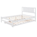 Letto a piattaforma bianco matrimoniale+singolo con letto estraibile regolabile – 2 posti letto