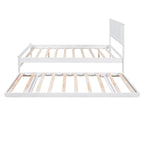 Letto a piattaforma bianco matrimoniale+singolo con letto estraibile regolabile – 2 posti letto