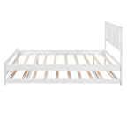 Letto a piattaforma bianco matrimoniale+singolo con letto estraibile regolabile – 2 posti letto