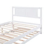 Letto a piattaforma bianco matrimoniale+singolo con letto estraibile regolabile – 2 posti letto