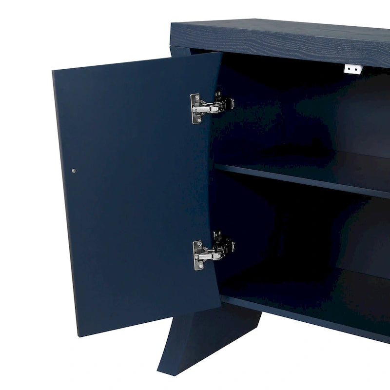 Madia a 4 Ante Moderna – Nera / Blu Notte / Bianca, Ideale per 1 Famiglia