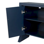 Madia a 4 Ante Moderna – Nera / Blu Notte / Bianca, Ideale per 1 Famiglia