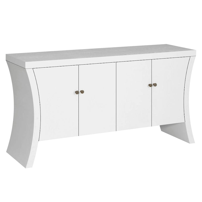 Madia a 4 Ante Moderna – Nera / Blu Notte / Bianca, Ideale per 1 Famiglia