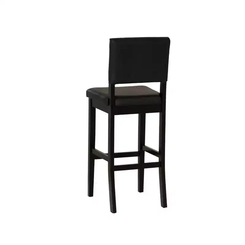 Tabouret de bar en similicuir noir, sans accoudoirs, dossier mi-hauteur, 1 place