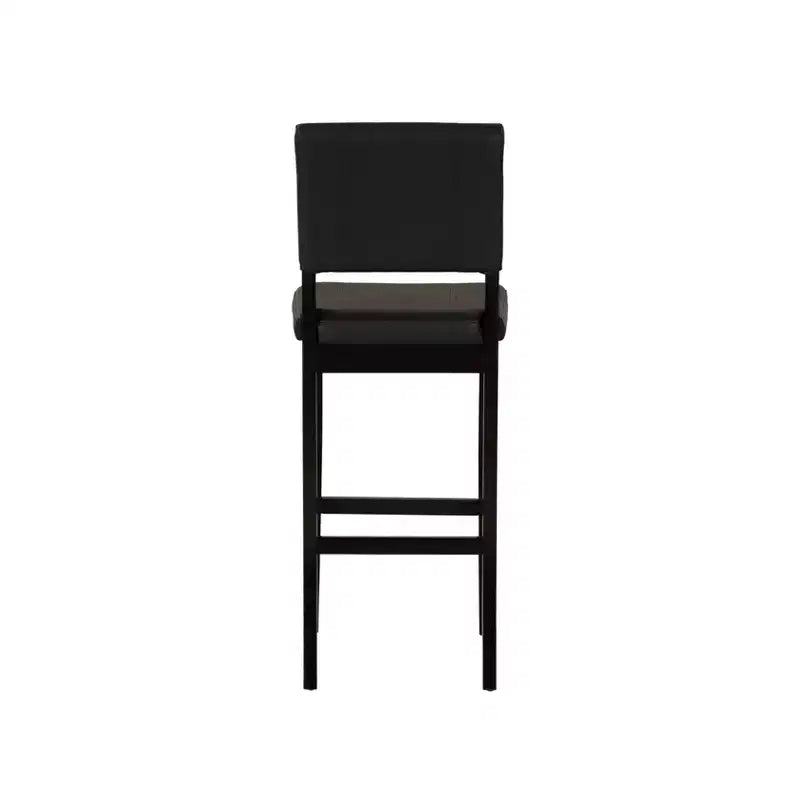 Tabouret de bar en similicuir noir, sans accoudoirs, dossier mi-hauteur, 1 place