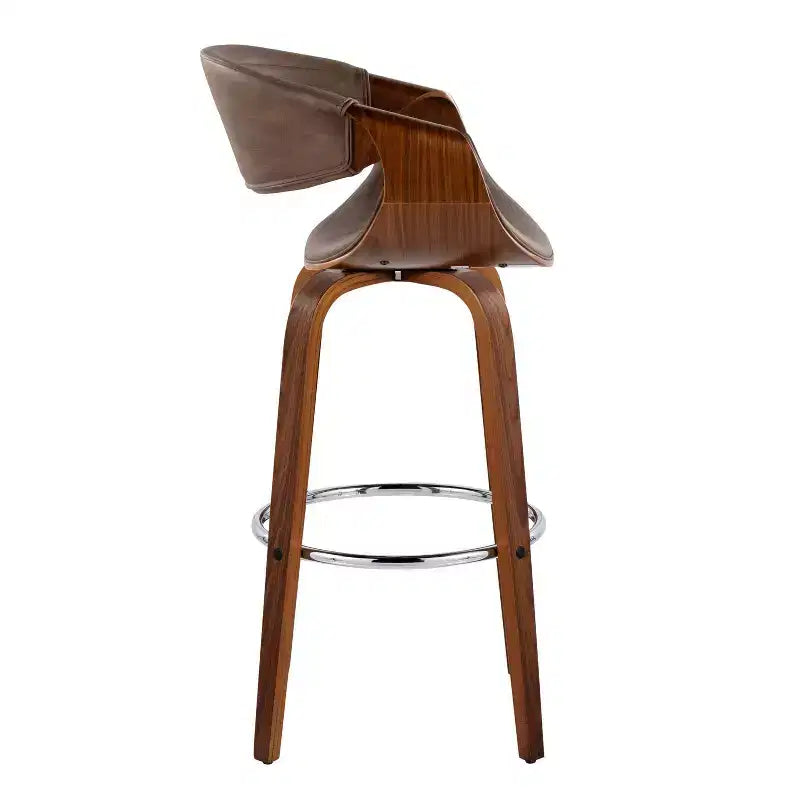 Tabouret de bar pivotant mi-dossier en similicuir espresso, lot de 2