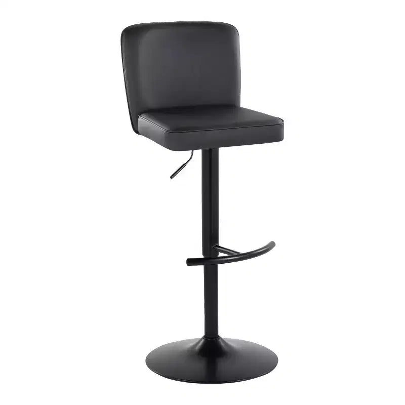 Tabouret de bar réglable en similicuir noir, lot de 2