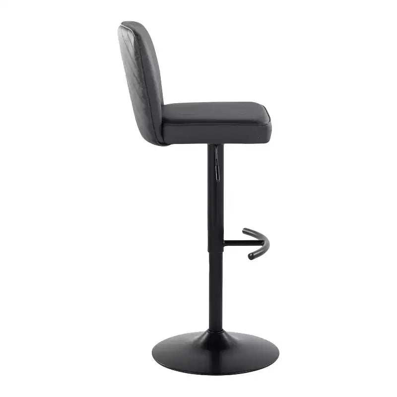 Tabouret de bar réglable en similicuir noir, lot de 2