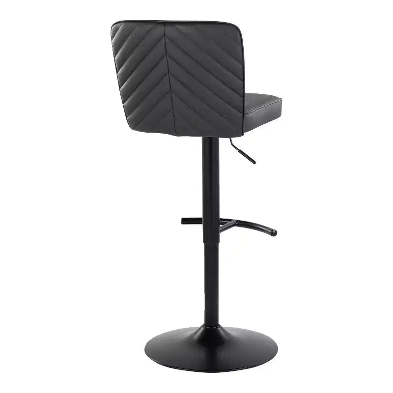 Tabouret de bar réglable en similicuir noir, lot de 2
