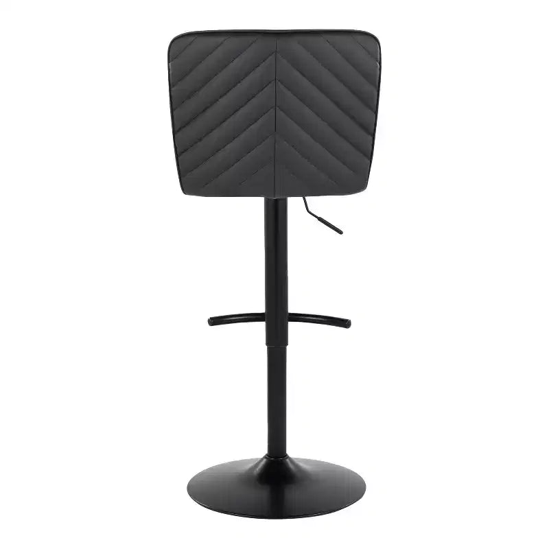 Tabouret de bar réglable en similicuir noir, lot de 2