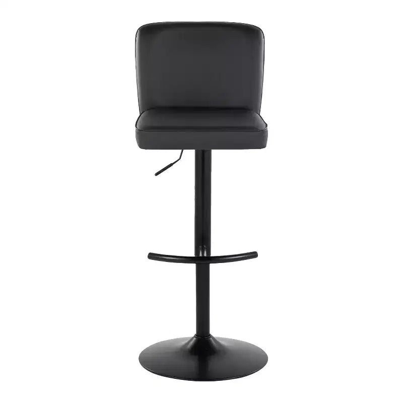 Tabouret de bar réglable en similicuir noir, lot de 2