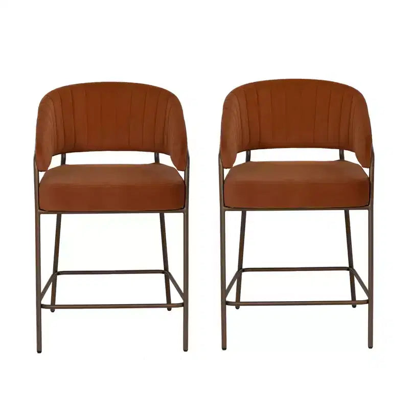 Linon Ensemble de 2 tabourets de bar à hauteur de comptoir Pernell Caramel