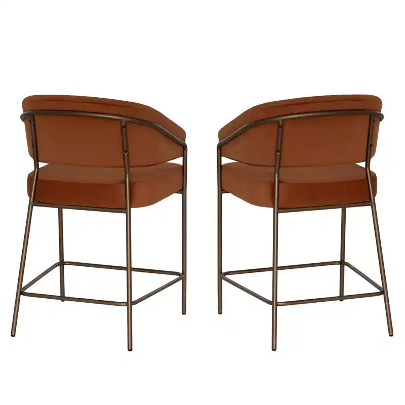 Linon Ensemble de 2 tabourets de bar à hauteur de comptoir Pernell Caramel