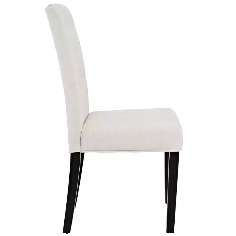 Chaise de salle à manger sans accoudoirs, rembourrée, beige, 1 place