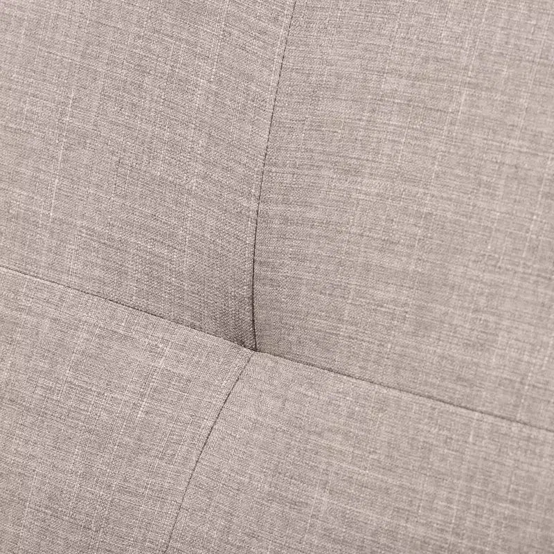 Fauteuil capitonné gris clair, finition noyer, 1 place