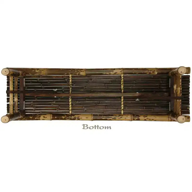 Banc pliant en bambou marron foncé – 2 places