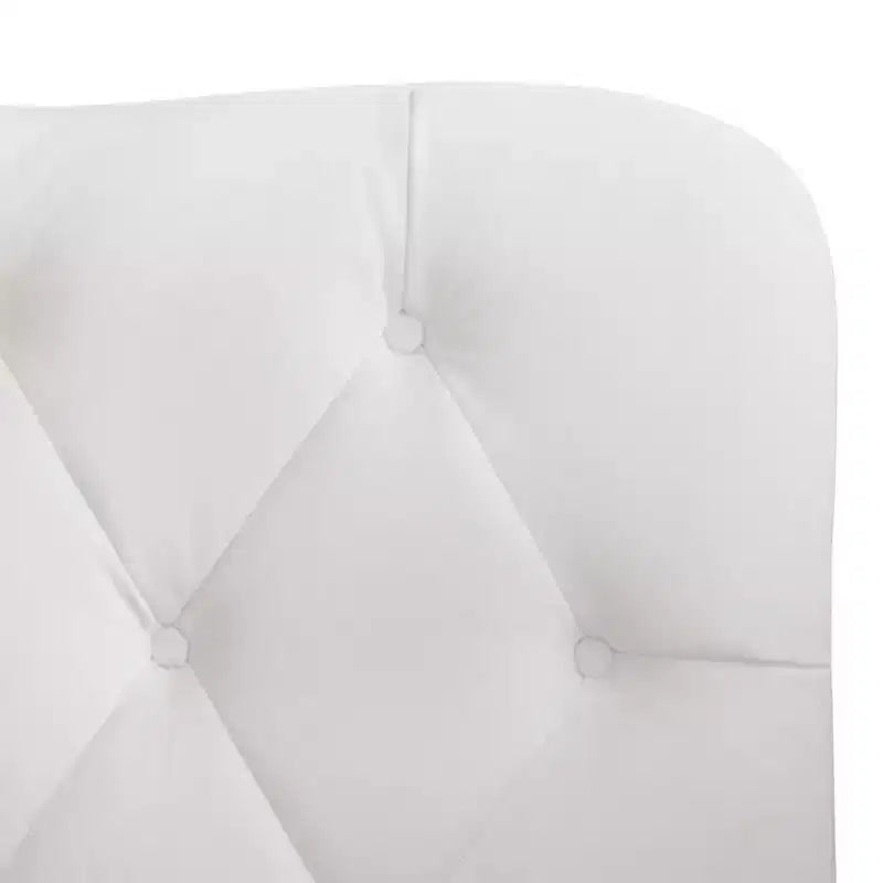 Lit capitonné en velours blanc « Queen » – Tête de lit en forme de dos de chameau, pas besoin de sommier tapissier
