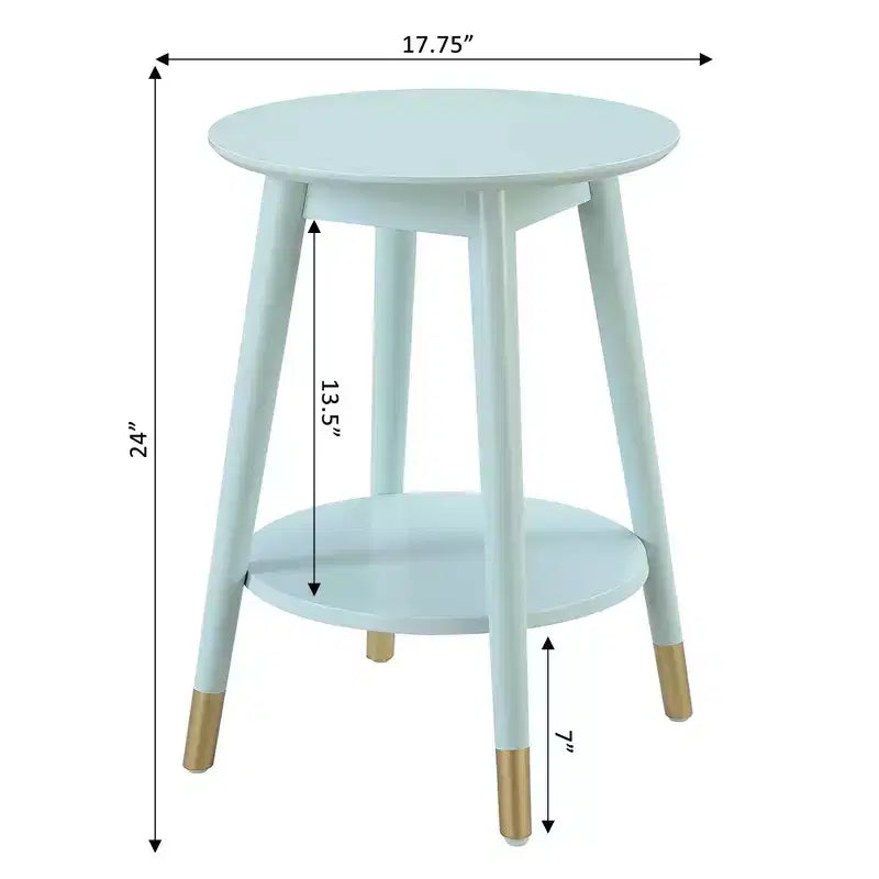 Table d'appoint ronde avec étagère inférieure – écume de mer / expresso / blanc / noir, unitaire