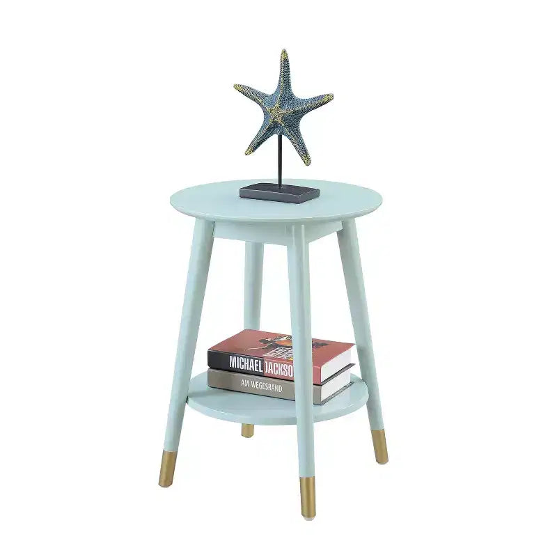 Table d'appoint ronde avec étagère inférieure – écume de mer / expresso / blanc / noir, unitaire